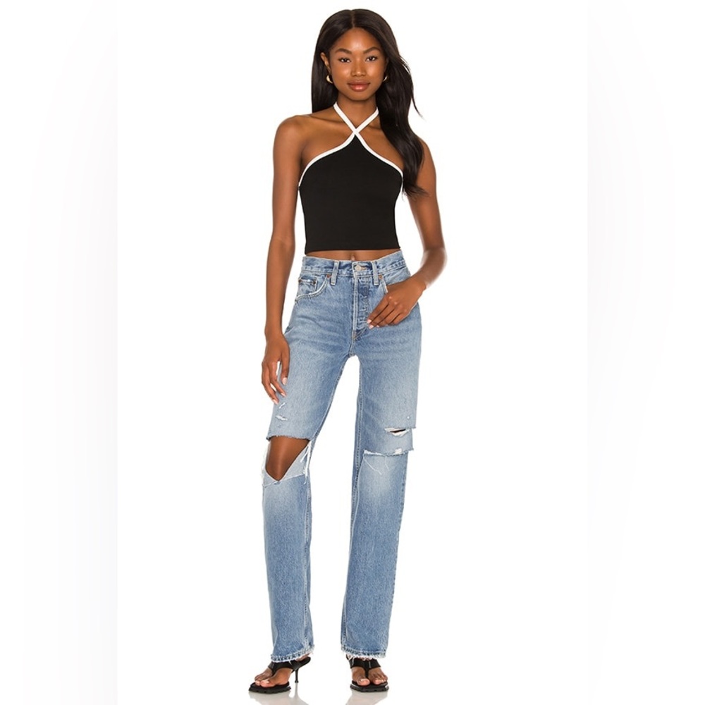 superdown sirena contrast halter top black and white - Picture 1 of 3
